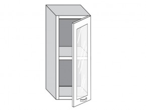 1.30.3 Шкаф настенный (h=720) на 300мм с 1-ой стекл. дверцей в Аше - asha.mebel74.com | фото