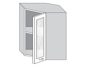 1.60.3у Шкаф настенный (h=720) угловой на 600мм со стекл. дверцей в Аше - asha.mebel74.com | фото