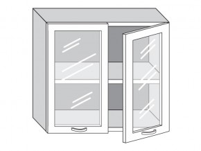 1.80.4 Шкаф настенный (h=720) на 800мм с 2-мя стек.дверцами в Аше - asha.mebel74.com | фото