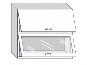 1.80.8 Шкаф настенный (h=720) на 800 с 2-мя гор. дв., 1 ст. дв. в Аше - asha.mebel74.com | фото