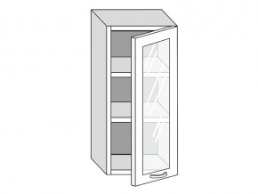 19.40.3 Шкаф настенный (h=913) на 400мм с 1-ой стекл. дверцей в Аше - asha.mebel74.com | фото