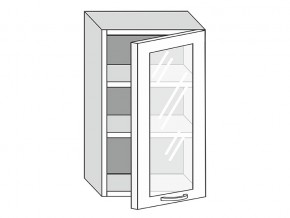19.50.3 Шкаф настенный (h=913) на 500мм с 1-ой стекл. дверцей в Аше - asha.mebel74.com | фото