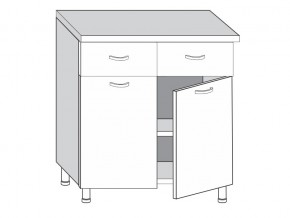 2.80.22 Шкаф-стол на 800мм с 2-я ящиками и 2-мя дверцами в Аше - asha.mebel74.com | фото