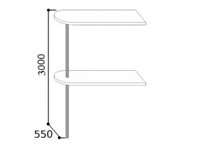 6.1100  Стойка барная 1100 на трубе (h3000мм), ЛДСП/ПФ 26мм в Аше - asha.mebel74.com | фото