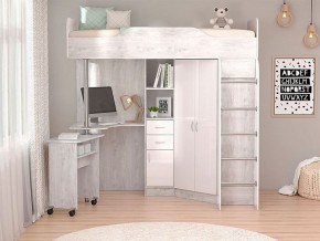 Детская Бриз 1 бетон светлый/белый глянец в Аше - asha.mebel74.com | фото 1