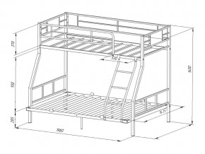 Двухъярусная кровать Гранада-1 140 черный в Аше - asha.mebel74.com | фото 2