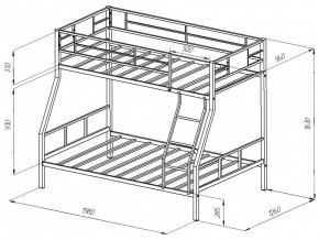 Двухъярусная кровать Гранада 1 Черная в Аше - asha.mebel74.com | фото 2