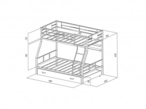 Двухъярусная кровать Гранада 1 ПЯ Черная в Аше - asha.mebel74.com | фото 2