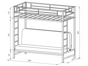 Двухъярусная кровать с диваном Мадлен белая-пифагор в Аше - asha.mebel74.com | фото 2