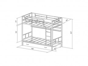 Двухъярусная кровать Севилья 2 ПЯ Черная в Аше - asha.mebel74.com | фото 2