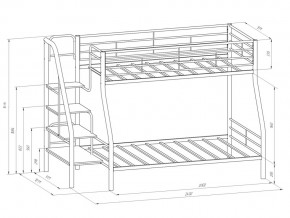 Двухъярусная кровать Толедо 1 Черный-Дуб молочный в Аше - asha.mebel74.com | фото 2