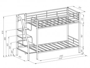 Двухъярусная кровать Толедо Черный-Дуб молочный в Аше - asha.mebel74.com | фото 2