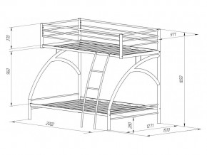 Двухъярусная кровать Виньола 2 Черная в Аше - asha.mebel74.com | фото 2