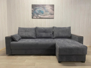 Диван Комфорт-3 ПБ+МДФ Тик-Так велюр Sensey steel grey в Аше - asha.mebel74.com | фото