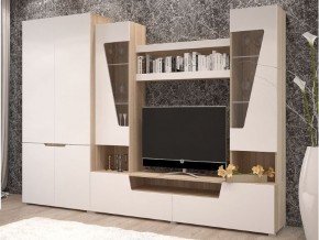 Гостиная Анталия 2 со шкафом Сонома - Белый Софт в Аше - asha.mebel74.com | фото