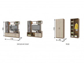 Гостиная Дарья дуб крафт серый/дуб крафт белый в Аше - asha.mebel74.com | фото 2