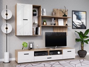 Гостиная Нэнси New ЛДСП Белый глянец, Сонома в Аше - asha.mebel74.com | фото 1