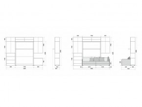 Гостиная трансформер Лайт стандарт с кроватью 1600 в Аше - asha.mebel74.com | фото 3