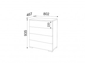 Комод 4 ящика Осло М05 ручка брусок Дуб крафт золотой-Белый в Аше - asha.mebel74.com | фото 2