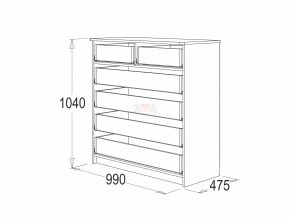 Комод 6 фант венге-млечный дуб в Аше - asha.mebel74.com | фото 3