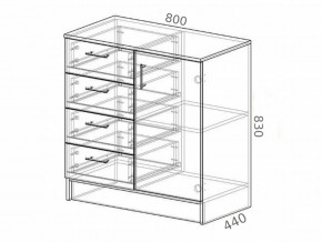 Комод К800-1Д ЛДСП белый в Аше - asha.mebel74.com | фото 2