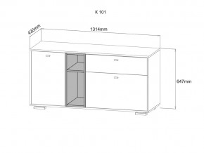 Комод Ланс К101 графит/дуб бунратти в Аше - asha.mebel74.com | фото 3