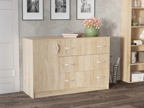 Комод Лофт 3 ящика и 1 дверца дуб сонома в Аше - asha.mebel74.com | фото 1