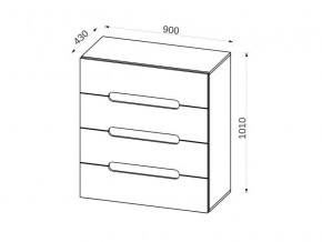 Комод с 4-мя ящиками МДФ Некст в Аше - asha.mebel74.com | фото 2