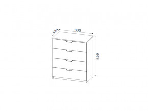 Комод В-6 с 4-мя ящиками матовый ЛДСП Фаворит в Аше - asha.mebel74.com | фото 2