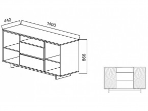 Комодино Moderno-1400 Ф4 в Аше - asha.mebel74.com | фото 4