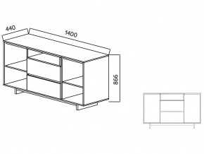 Комодино Moderno-1400 Ф6 в Аше - asha.mebel74.com | фото 4