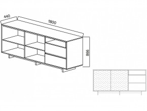 Комодино Moderno-1800 В-1 Ф1 в Аше - asha.mebel74.com | фото 2