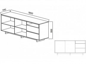 Комодино Moderno-1800 В-1 Ф6 в Аше - asha.mebel74.com | фото 4