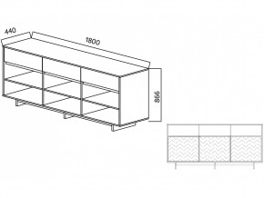 Комодино Moderno-1800 В-2 Ф1 в Аше - asha.mebel74.com | фото 2