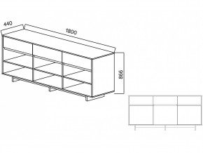 Комодино Moderno-1800 В-2 Ф6 в Аше - asha.mebel74.com | фото 5