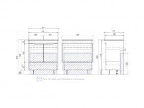 Комплект мебели в ванную Grani 750 белый напольный в Аше - asha.mebel74.com | фото 5