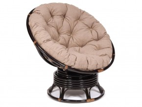 Кресло-качалка Papasan w 23/01 B с подушкой Antique brown, экошерсть Коричневый в Аше - asha.mebel74.com | фото