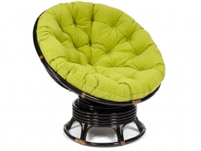 Кресло-качалка Papasan w 23/01 B с подушкой Antique brown, флок Олива в Аше - asha.mebel74.com | фото