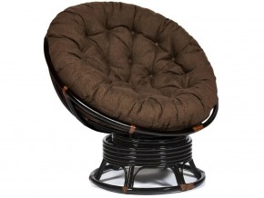 Кресло-качалка Papasan w 23/01 B с подушкой Antique brown, ткань Коричневый в Аше - asha.mebel74.com | фото