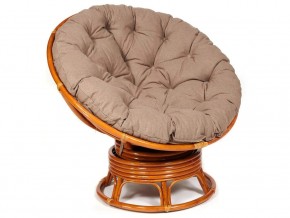 Кресло-качалка Papasan w 23/01 B с подушкой Cognac, экошерсть Коричневый в Аше - asha.mebel74.com | фото