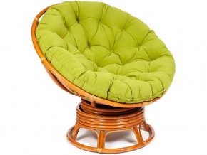 Кресло-качалка Papasan w 23/01 B с подушкой Cognac, флок Олива в Аше - asha.mebel74.com | фото