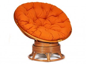 Кресло-качалка Papasan w 23/01 B с подушкой Cognac, ткань Оранжевый в Аше - asha.mebel74.com | фото