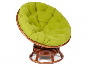 Кресло-качалка Papasan w 23/01 B с подушкой Pecan, флок Олива в Аше - asha.mebel74.com | фото