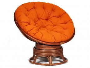 Кресло-качалка Papasan w 23/01 B с подушкой Pecan, ткань Оранжевый в Аше - asha.mebel74.com | фото