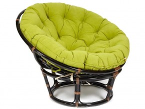 Кресло Papasan 23/01 W с подушкой Antique brown, флок Олива в Аше - asha.mebel74.com | фото