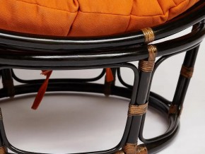 Кресло Papasan 23/01 W с подушкой Antique brown, ткань Оранжевый в Аше - asha.mebel74.com | фото 3