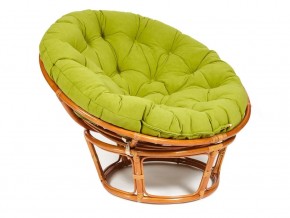 Кресло Papasan 23/01 W с подушкой Cognac, флок Олива в Аше - asha.mebel74.com | фото