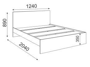 Кровать 1200 Осло модуль М12 с настилом Лайт Дуб Крафт Золото в Аше - asha.mebel74.com | фото 2