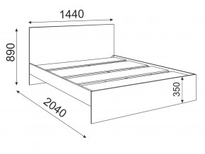 Кровать 1400 Осло модуль М13 с настилом Лайт Белый в Аше - asha.mebel74.com | фото 2