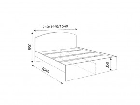 Кровать 1400R Осло модуль М09 с настилами Лайт Цемент светлый в Аше - asha.mebel74.com | фото 2